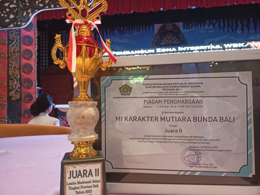 MI Karakter Mutiara Bunda Bali Raih Juara II Lomba Madrasah Sehat 2022 Se-Provinsi bali